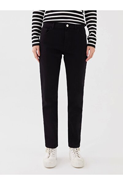 LC Waikiki LCW Jeans SİYAH Yüksek Bel Straight Kadın Jean Pantolon