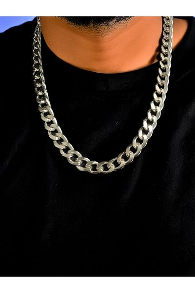 Nurtakı Nurtaki Stainless Non-Fading Thick Model Men's Chain Necklace