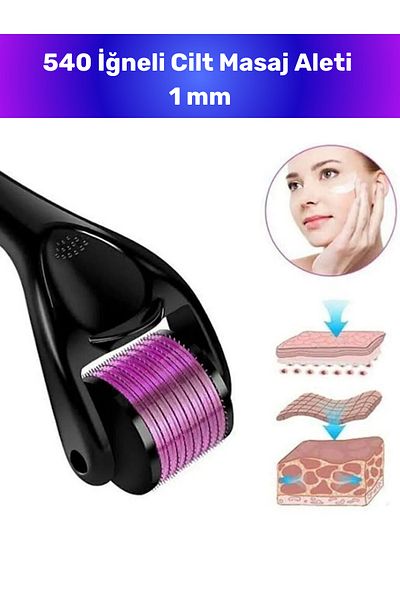 Fernanda Özel Üretim 540 İğneli Cilt Bakım Vücut Yenileme Masaj Aleti 1 mm Derma Roller Titanyum Uçlu