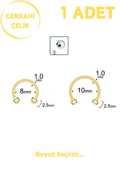 Blisse Piercing Unisex Surgical Steel 1mm Thickness Lobe Septum Speed Piercing