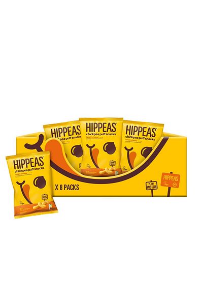 Hippeas Chickpea Puff Snacks Vegan Take it Cheesy Flavor | 78 Grams x Pack of 8