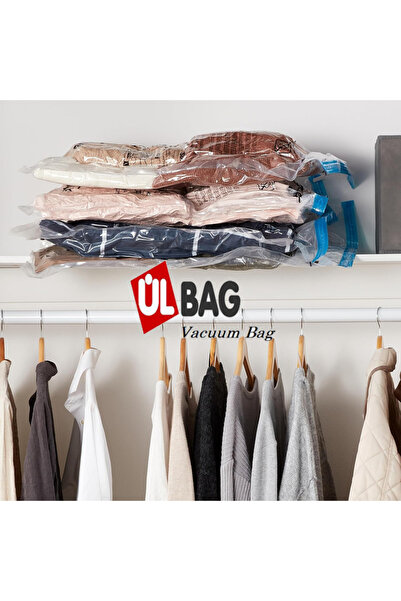 ÜLBAG 3' Lü Jumbo Büyük Boylar Vakumlu Hurç Seti - Büyük Boy Yorgan, Elbise, Yatak Örtüsü Vakumlu Poşet