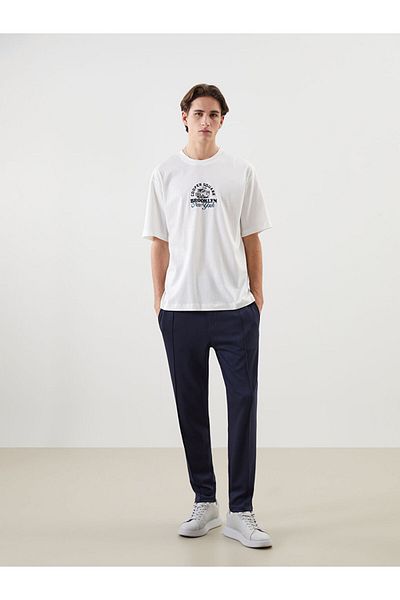 LC Waikiki New Season Crew Neck Κοντό μανίκι εμπριμέ χτενισμένο βαμβακερό ανδρικό Tisort - S55891Z8