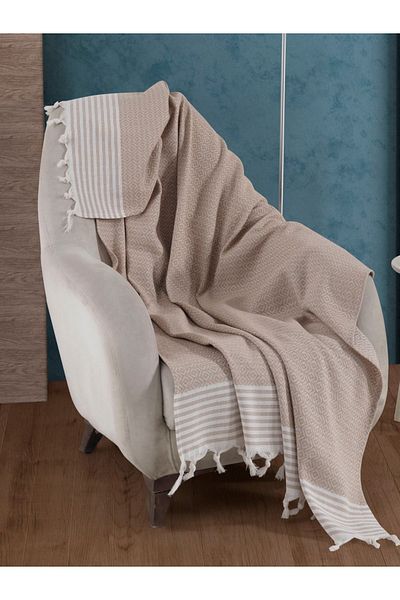 Lux Touch Canapea Divan Bej Bursa - 150x180 cm, Husa pentru fotoliu cu un singur canapea din bumbac