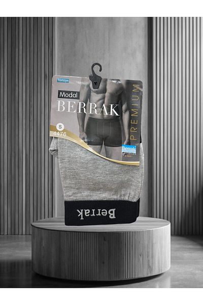 İntive Lingerie Berrak Premium Modal/Cotton Blend Ultra Comfortable Elastic Printed Waisted Men's Boxers