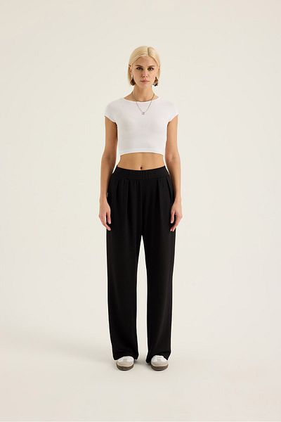 SEVİLEN Women's Modal Mixed Wide Leg Trousers