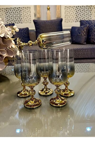 Genel Markalar BOHEMİA KRİSTAL GOLD TİTANYUM KAPLAMA AYAKLI KAHVE YANI KADEH & BARDAK (MAKİNA GARANTİLİ)