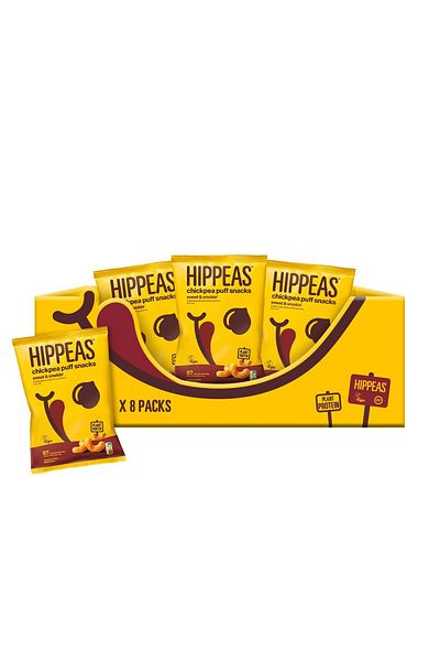 Hippeas Chickpea Puff Snacks Vegan Sweet & Smoked Flavor | 78 Grams x Pack of 8
