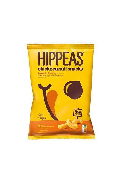 Hippeas Chickpea Puff Snacks Vegan Take it Cheesy Flavor | 78 Grams x Pack of 8