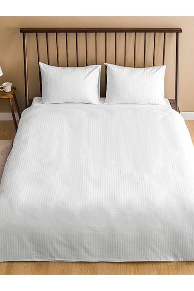 LC Waikiki Lcw Home Stripe Patterned Cotton Double Duvet Cover Set