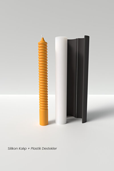 Cageartstudio Şamdanlık Mum Silikon Kalıp M6 -Uzun Mum Silikon Kalıp M6 , Mum...