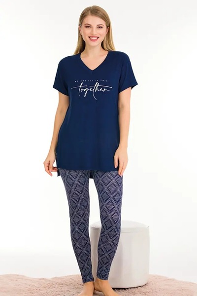 Viselya Σετ πιτζάμες μπλε ναυτικό