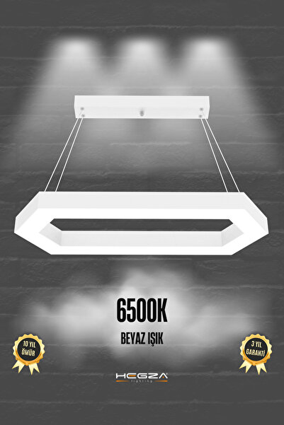 Hegza Lighting JOYA ( Beyaz Kasa, Beyaz Işık ) Ledli Modern Sarkıt Led Avize,...