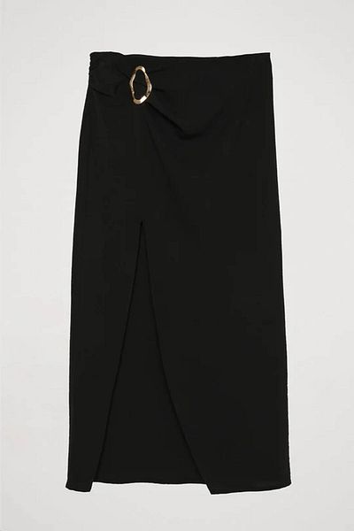 Quzu Women's Black Skirt - Etk00019 Model