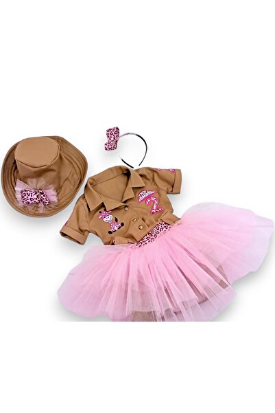 Mum Design Gifts PEMBE SAFARİ TÜTÜ ELBİSE / SAFARİ KOSTÜMÜ