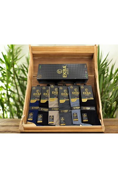 Ekba Men's Bamboo, Seamless Long Socks, (200 Needles, 6 Colors, Boxed)