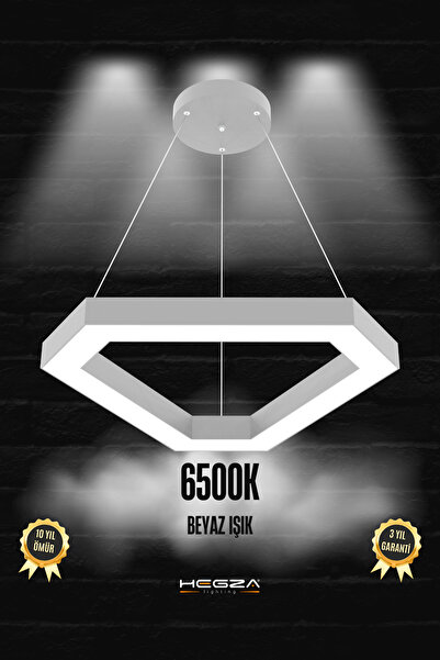 Hegza Lighting Fetta ( Gri Kasa, Beyaz Işık ) Ledli Modern Led Avize, Salon, ...