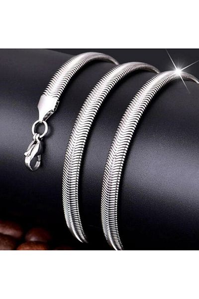 voyageaccessory 4mm/60 cm Stainless Steel Flat Model Men's Snake Chain