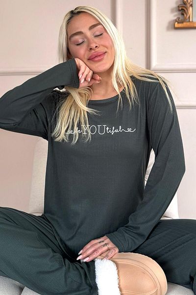 Pijamaevi Green You Dublin Long Sleeve Women's Pajamas Set