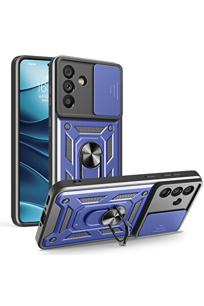 Başkenttekno حافظة سامسونج جالاكسي A56 بغطاء فيجا منزلق مع حامل مغناطيسي لحما...