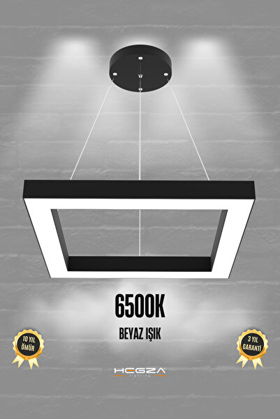 Hegza Lighting Quattro ( Siyah Kasa, Beyaz Işık ) Ledli Modern Led Avize, Salon, Mutfak, Oturma Yatak Odası, Sarkıt