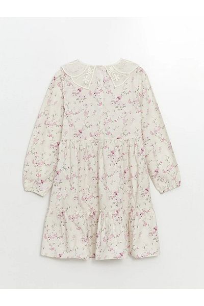 LC Waikiki Ecru Floral Girl's Dress