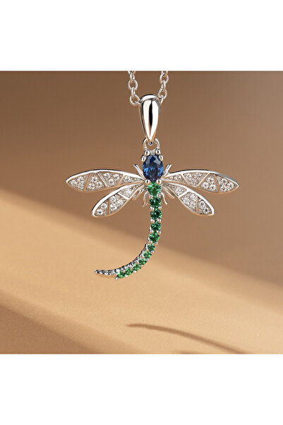 Choice قلادة Huitan Fashion على شكل يعسوب مقاس 45 سم XL833 للنساء مرصعة بأحجا...