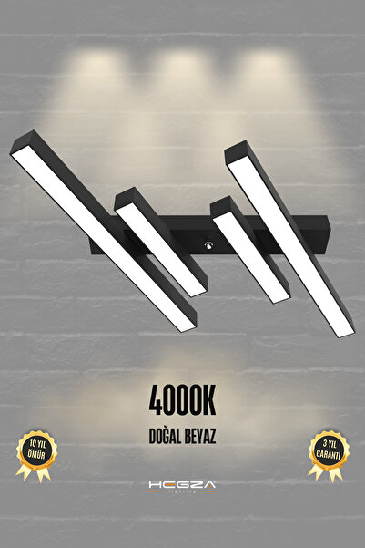Hegza Lighting Grada ( Siyah Kasa, 4000k Işık Rengi ) Ledli Modern Plafonyer ...