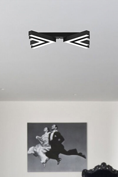 Hegza Lighting Osso ( Siyah Kasa, Beyaz Işık ) Ledli Modern Plafonyer Led Avize, Salon, Mutfak, Oturma Odası