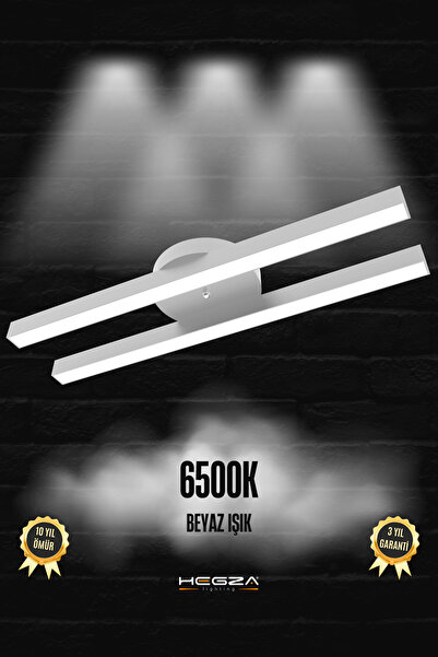 Hegza Lighting Mellızo ( Gri Kasa, Beyaz Işık ) Ledli Modern Plafonyer Led Av...