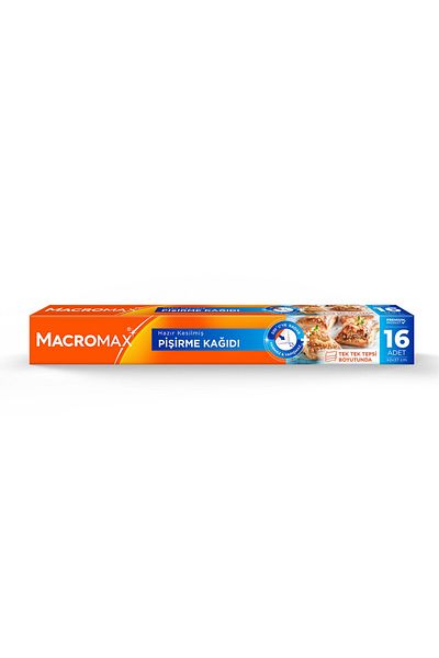 MACROMAX Pre-Cut Greaseproof Baking Paper 16 Sheets