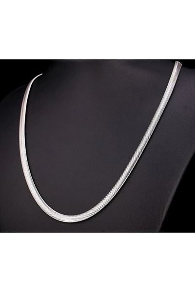 voyageaccessory 4mm/60 cm Stainless Steel Flat Model Men's Snake Chain