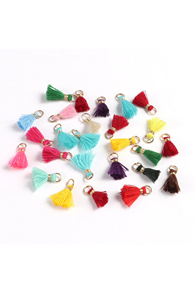 Choice 30 قطعة من 30 قطعة من شرابات القطن الصغيرة متعددة الألوان مقاس 0.55 بوصة لصنع المجوهرات وحلقات المفاتيح بنفسك