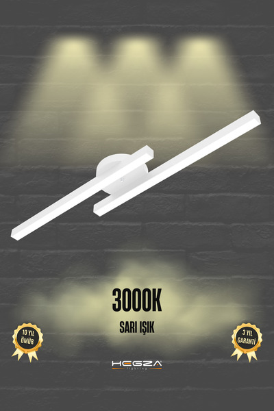 Hegza Lighting Marea ( Beyaz Kasa, Sarı Işık ) Ledli Modern Plafonyer Led Avi...