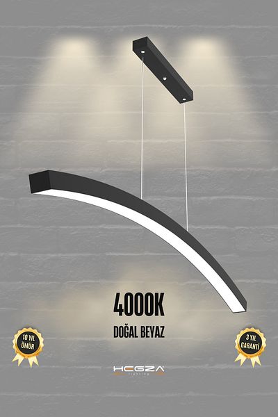 Hegza Lighting Luna (Black Case, Natural White Light) Modern Pendant Lamp Led Chandelier