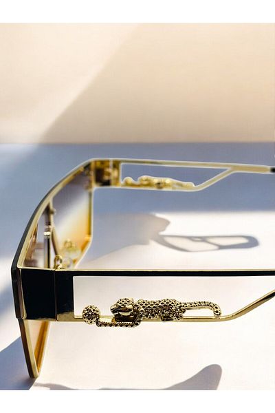 MİSE Orange Gradient Günçey Glasses Customized Series with Tiger Design