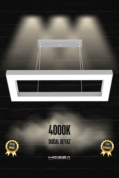 Hegza Lighting Mesıta ( Gri Kasa, Doğal Beyaz Işık ) Sarkıt Modern Led Avize,...
