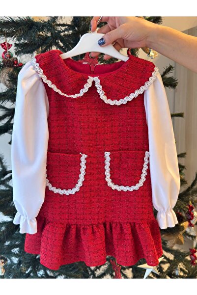 1Baby1Cat Prenses Dokunuşu Kırmızı Elbise