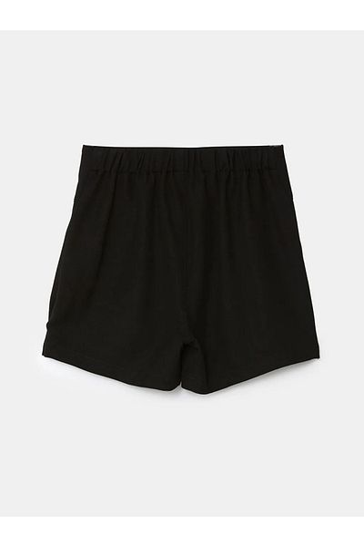LC Waikiki Lcw Kids Black Elastic Waist Pleated Girls' Short Skirt