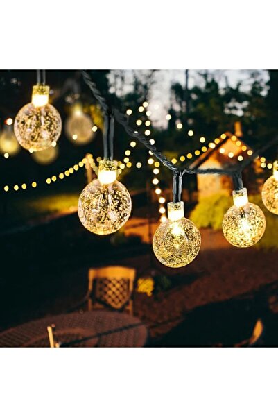 Brokoli Home 50 Top Ledli Solar Kristal Bahçe Dekorasyon Aydınlatma Sarı Işık...