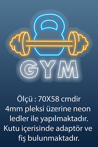 Masal GYM FİTNESS NEON LED DEKORATİF  TABLO & TABELA