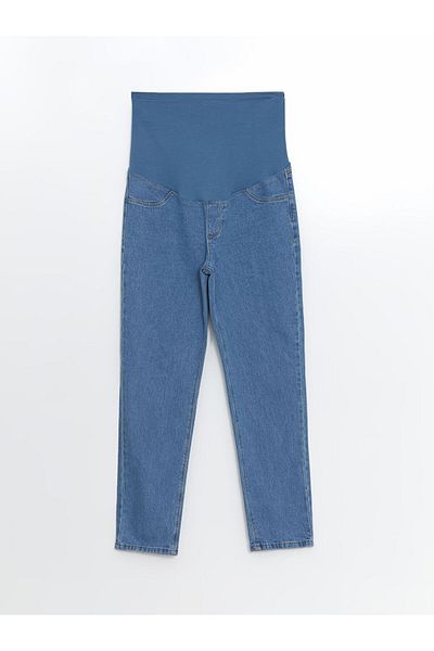 LC Waikiki Lcwaikiki Maternity Indigo Tummy Paneled Mom Fit Maternity Jean Pants