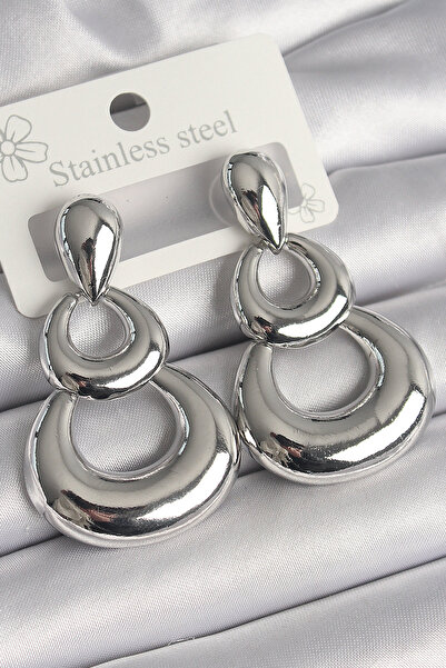 Marsilyan النحاس الفضة اللون قطرة التفاصيل استرخى هوب نموذج الأقراط النسائية