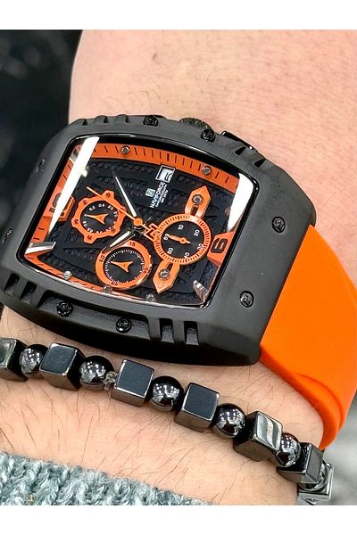 Naviforce Function Square Model Silicone Cord Men's Wrist Watch