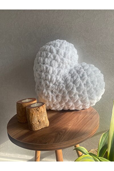 Alize Puffy Pernă albă cu inimă umflată de dimensiuni mari