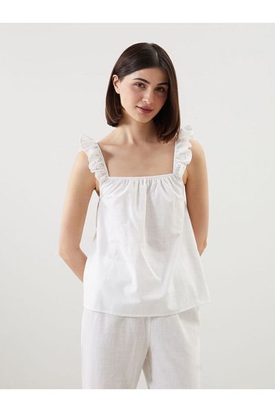 LC Waikiki U Neck Embroidered Women's Pajama Set