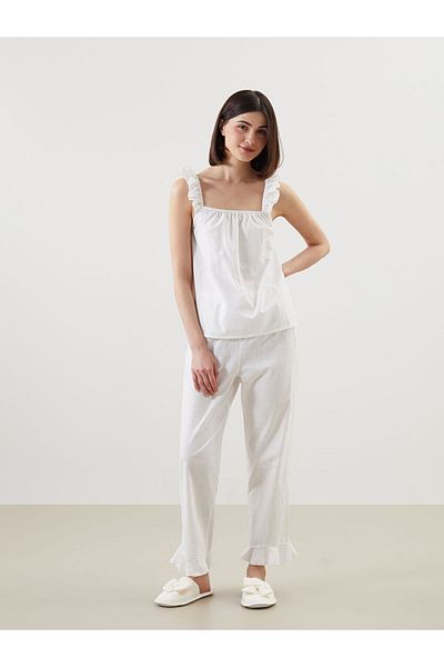 LC Waikiki U Neck Embroidered Women's Pajama Set