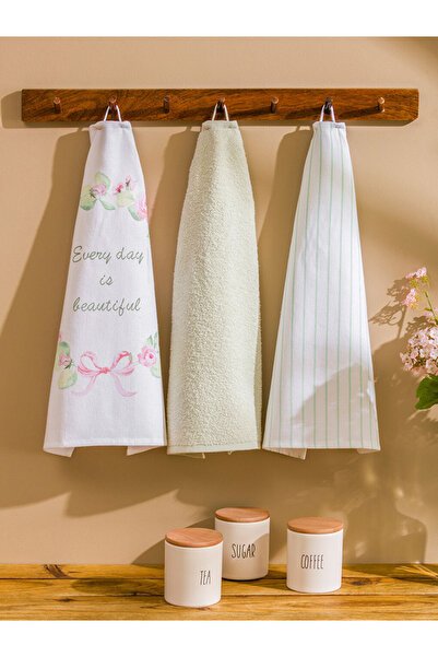 LC Waikiki Pink Bow Embroidered Drying Cloth 3 Pack 40X50 cm