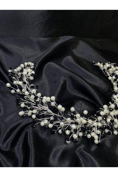 Butik Pearl and Crystal Beaded Engagement Promise Henna Bridal Crown
