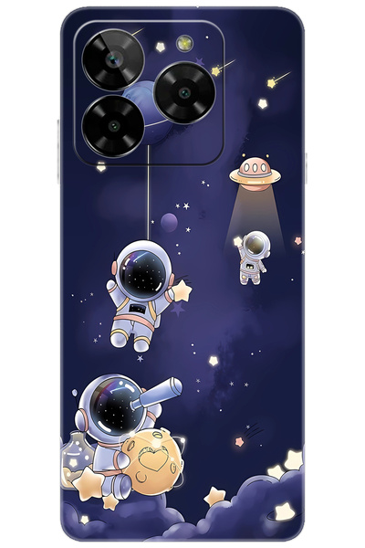 General Mobile ERA 50 (G318) Uyumlu Kılıf Desen Baskılı Silikon Astronot STK:...
